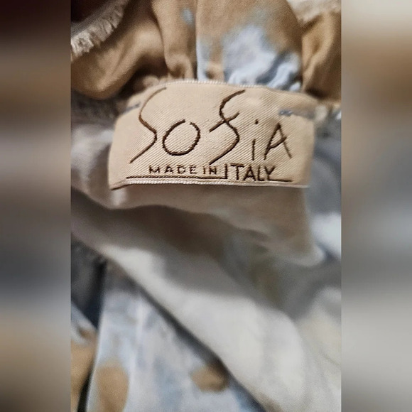 SOFIA MADE in ITALY Silk tunic dress. Celeste tie dye. Blue/ivory One size - Picture 5 of 10